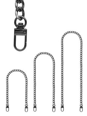 Women's Gunmetal Black 3 Different Size Chain Straps for Purse NWOT